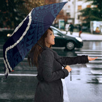 Aloha Hawaii Kalo Pikake Lei Umbrella Chest Tattoo Oxford Blue Hawaiian Pattern