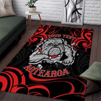 Personalised Aotearoa Bulldog Area Rug NZ Maori Tattoo
