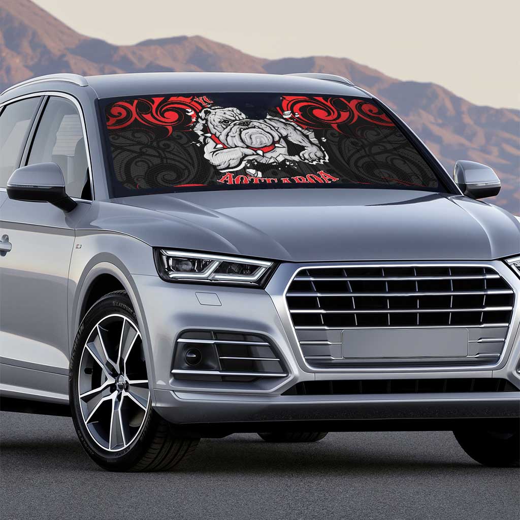 Personalised Aotearoa Bulldog Auto Sun Shade NZ Maori Tattoo - Polynesian Pride