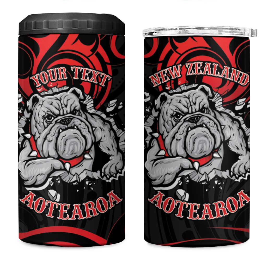 Personalised Aotearoa Bulldog 4 in 1 Can Cooler Tumbler NZ Maori Tattoo LT14 One Size: 16 oz Red - Polynesian Pride