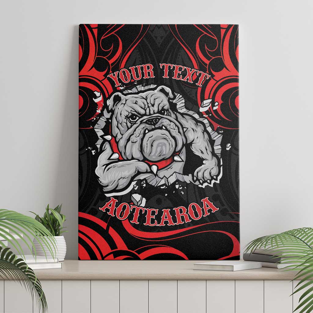 Personalised Aotearoa Bulldog Canvas Wall Art NZ Maori Tattoo
