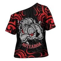 Aotearoa Bulldog Cross Shoulder Shirt NZ Maori Tattoo - Polynesian Pride