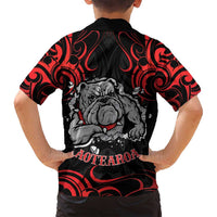 Personalised Aotearoa Bulldog Family Matching Long Sleeve Bodycon Dress and Hawaiian Shirt NZ Maori Tattoo