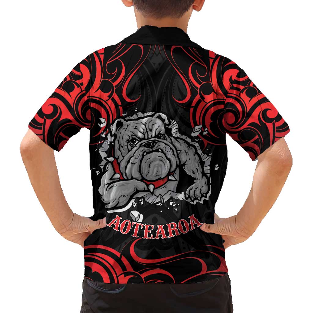 Personalised Aotearoa Bulldog Family Matching Tank Maxi Dress and Hawaiian Shirt NZ Maori Tattoo