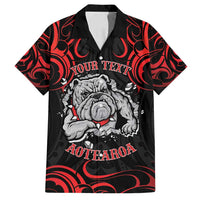 Personalised Aotearoa Bulldog Family Matching Tank Maxi Dress and Hawaiian Shirt NZ Maori Tattoo