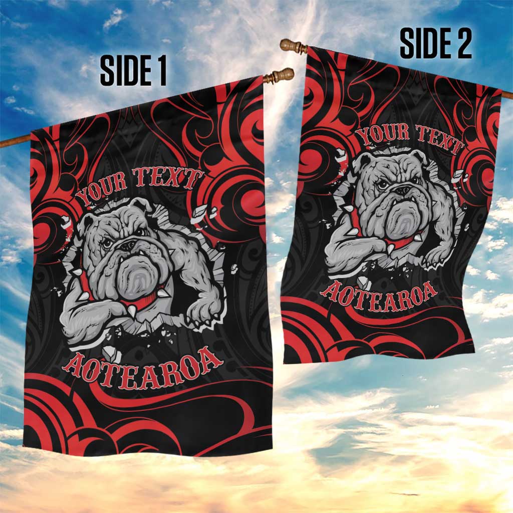 Personalised Aotearoa Bulldog Garden Flag NZ Maori Tattoo