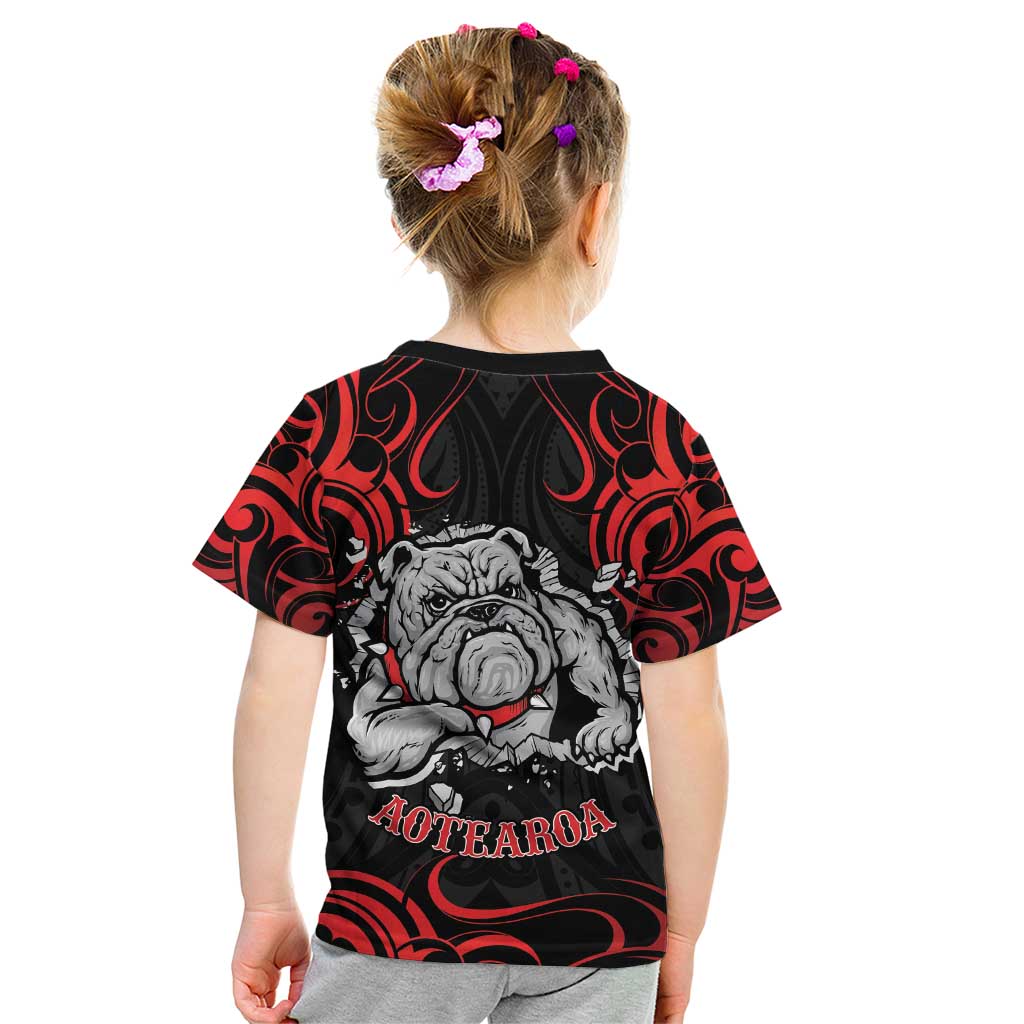 Personalised Aotearoa Bulldog Kid T Shirt NZ Maori Tattoo