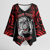 Aotearoa Bulldog Kimono Sleeve Blouse NZ Maori Tattoo - Polynesian Pride