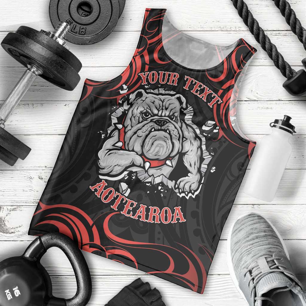 Personalised Aotearoa Bulldog Men Tank Top NZ Maori Tattoo