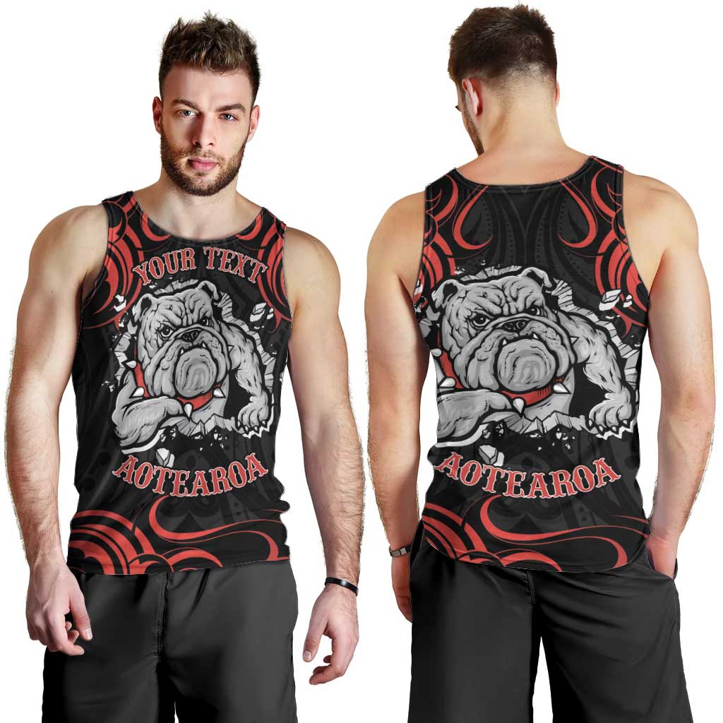 Personalised Aotearoa Bulldog Men Tank Top NZ Maori Tattoo