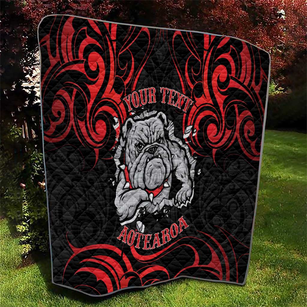 Personalised Aotearoa Bulldog Quilt NZ Maori Tattoo