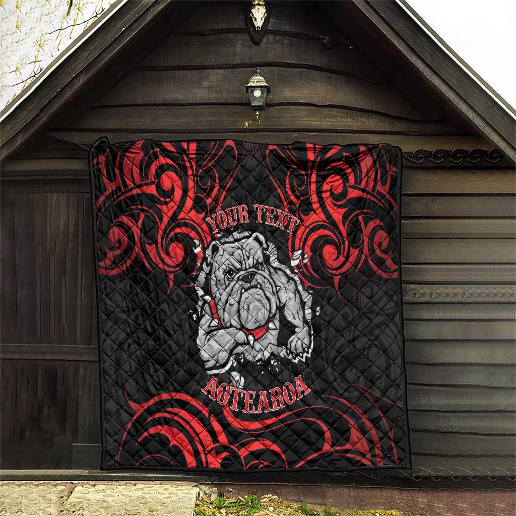 Personalised Aotearoa Bulldog Quilt NZ Maori Tattoo