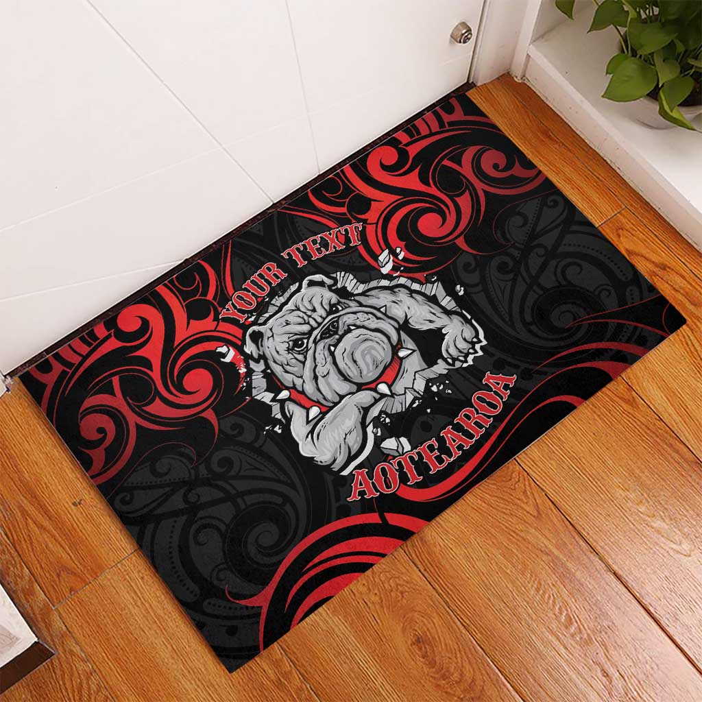 Personalised Aotearoa Bulldog Rubber Doormat NZ Maori Tattoo