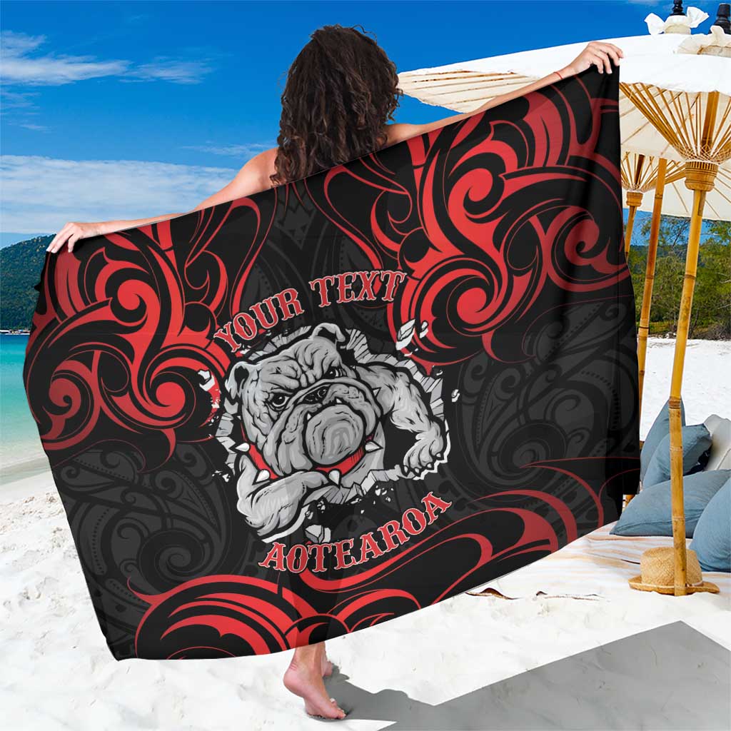 Personalised Aotearoa Bulldog Sarong NZ Maori Tattoo LT14 One Size 44 x 66 inches Red - Polynesian Pride