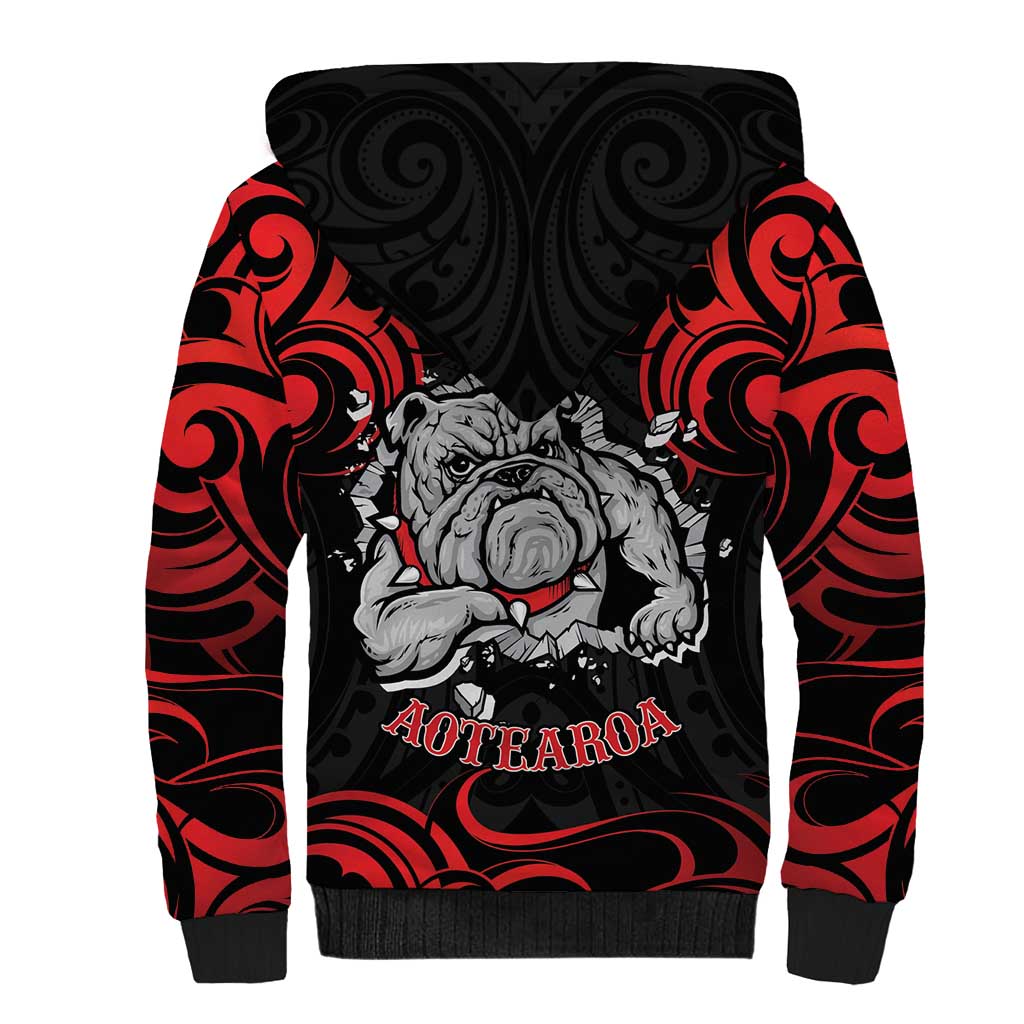 Personalised Aotearoa Bulldog Sherpa Hoodie NZ Maori Tattoo