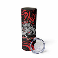 Personalised Aotearoa Bulldog Skinny Tumbler NZ Maori Tattoo