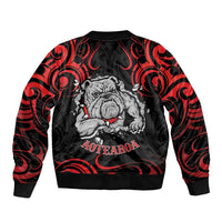 Personalised Aotearoa Bulldog Sleeve Zip Bomber Jacket NZ Maori Tattoo