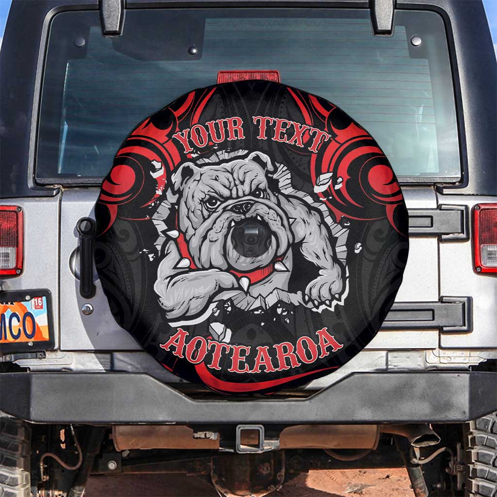 Personalised Aotearoa Bulldog Spare Tire Cover NZ Maori Tattoo LT14 Red - Polynesian Pride