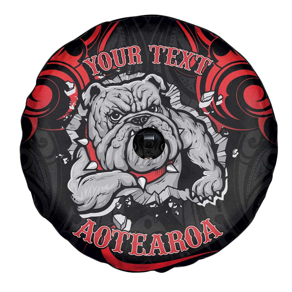 Personalised Aotearoa Bulldog Spare Tire Cover NZ Maori Tattoo