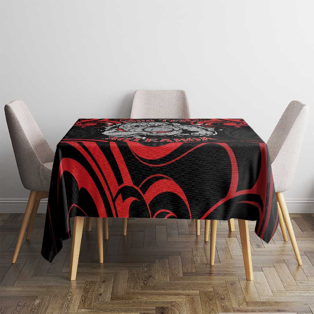 Personalised Aotearoa Bulldog Tablecloth NZ Maori Tattoo