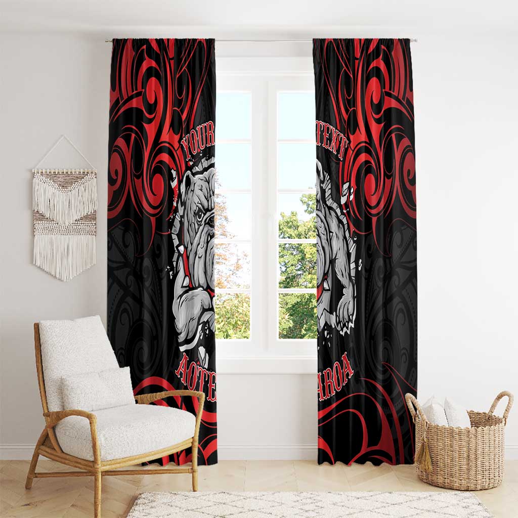 Personalised Aotearoa Bulldog Window Curtain NZ Maori Tattoo
