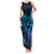 Blue Aloha Hawaii Family Matching Tank Maxi Dress and Hawaiian Shirt Snorkeling With Sea Turtle Polynesian Pattern