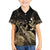 Gold Aloha Hawaii Kid Hawaiian Shirt Snorkeling With Sea Turtle Polynesian Pattern