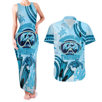 Hawaii Sea Turtle Snorkeling Is My Therapy Couples Matching Tank Maxi Dress and Hawaiian Shirt