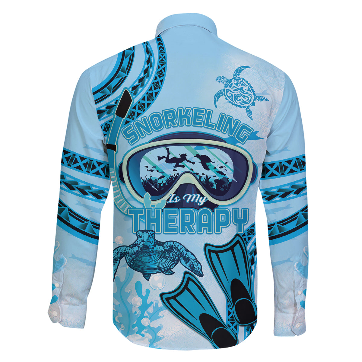 Hawaii Sea Turtle Snorkeling Is My Therapy Family Matching Tank Maxi Dress and Hawaiian Shirt