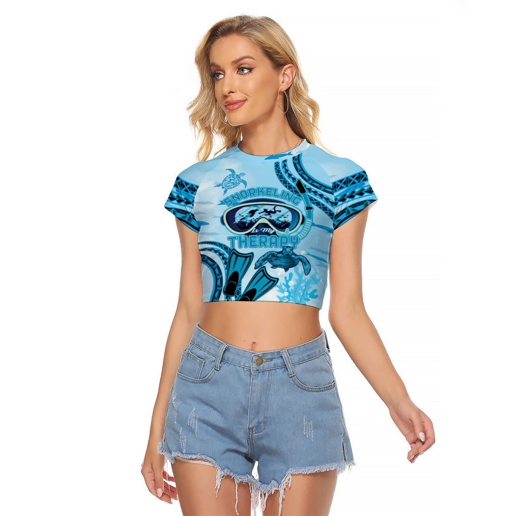 Hawaii Sea Turtle Snorkeling Is My Therapy Raglan Cropped T Shirt