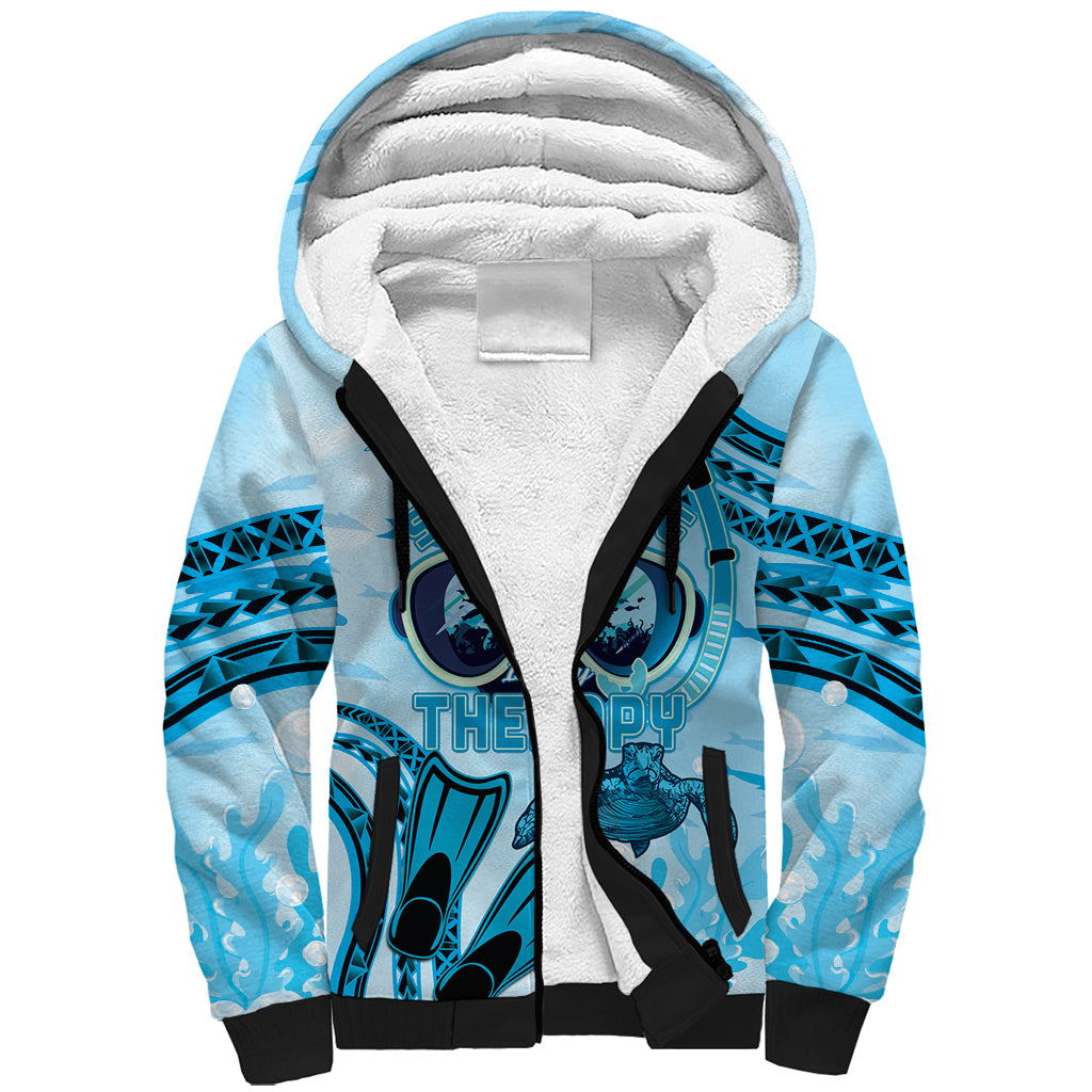 Hawaii Sea Turtle Snorkeling Is My Therapy Sherpa Hoodie