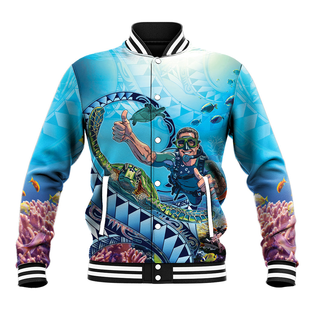 Hawaii Snorkeling Honu Turtle Baseball Jacket Under The Ocean Vibes