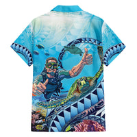 Hawaii Snorkeling Honu Turtle Family Matching Puletasi and Hawaiian Shirt Under The Ocean Vibes LT14 - Polynesian Pride