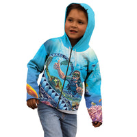 Hawaii Snorkeling Honu Turtle Kid Hoodie Under The Ocean Vibes