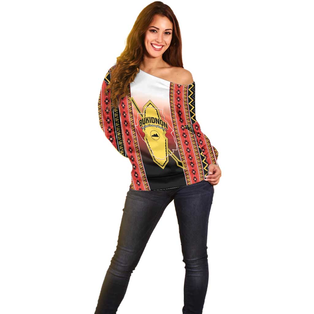 Personalised Bukidnon Philippines Off Shoulder Sweater The Food Basket of Region X