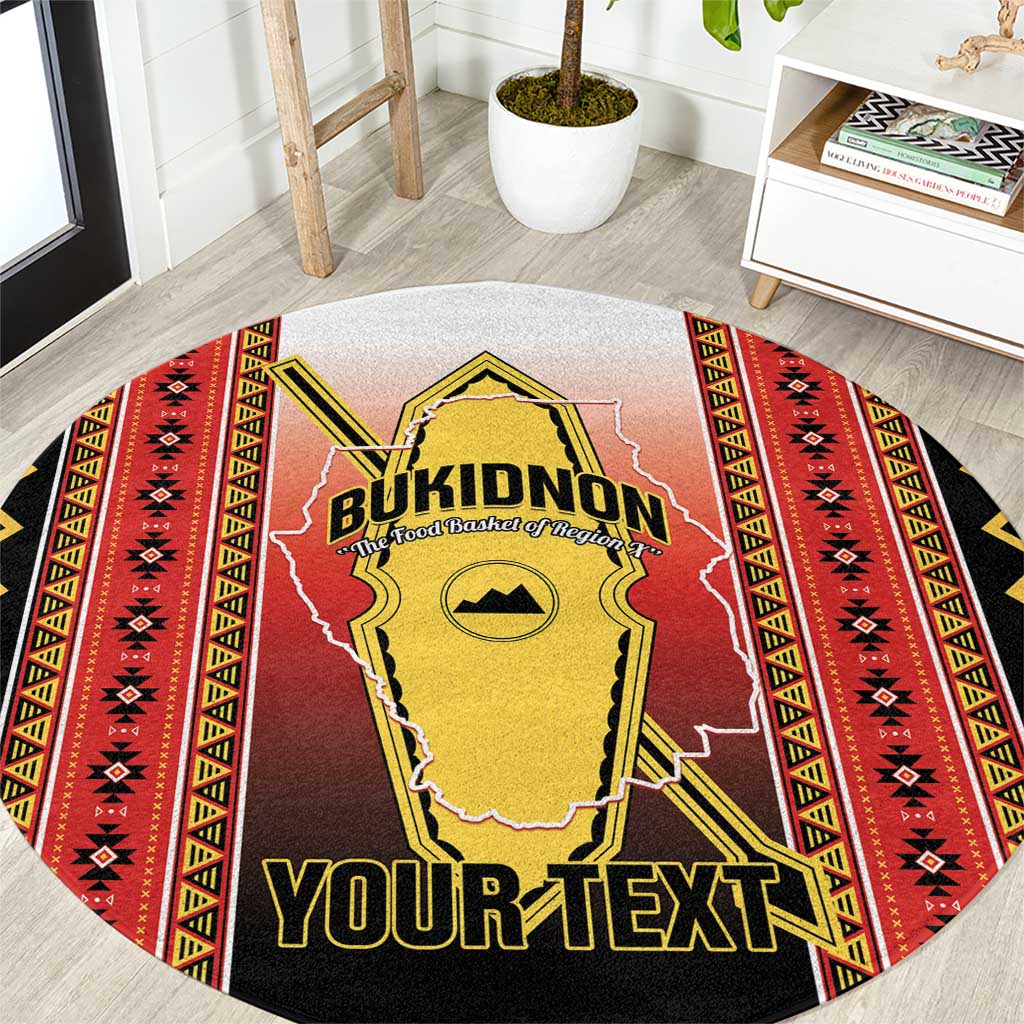 Personalised Bukidnon Philippines Round Carpet The Food Basket of Region X LT14 Red - Polynesian Pride