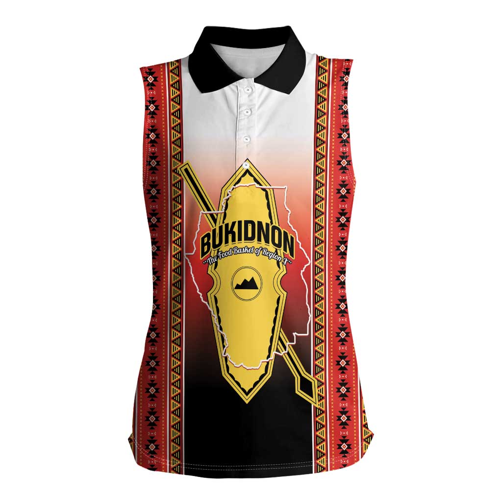 Personalised Bukidnon Philippines Women Sleeveless Polo Shirt The Food Basket of Region X