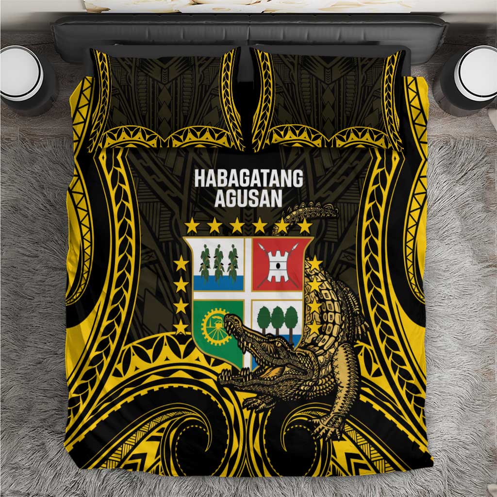 Agusan del Sur Philippines Bedding Set Habagatang Agusan Lolong LT14 Black - Polynesian Pride