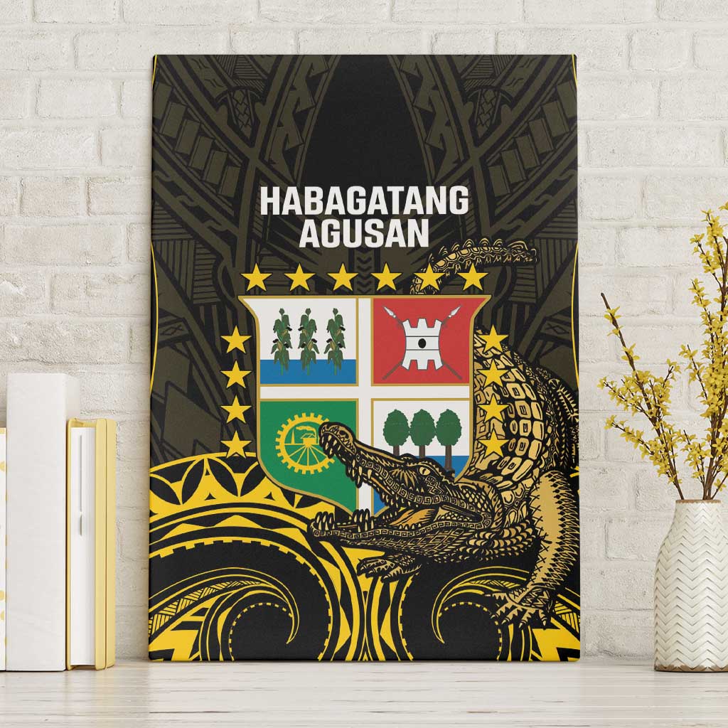 Agusan del Sur Philippines Canvas Wall Art Habagatang Agusan Lolong LT14 Without Frame Black - Polynesian Pride
