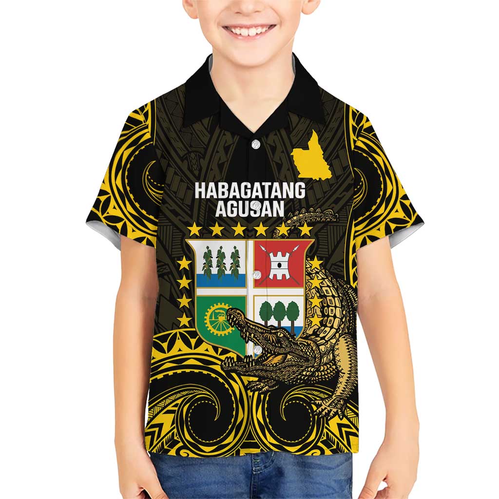 Agusan del Sur Philippines Kid Hawaiian Shirt Habagatang Agusan Lolong LT14 Kid Black - Polynesian Pride