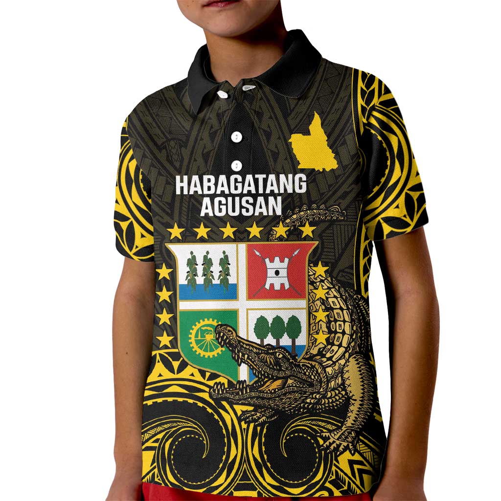 Agusan del Sur Philippines Kid Polo Shirt Habagatang Agusan Lolong LT14 Kid Black - Polynesian Pride