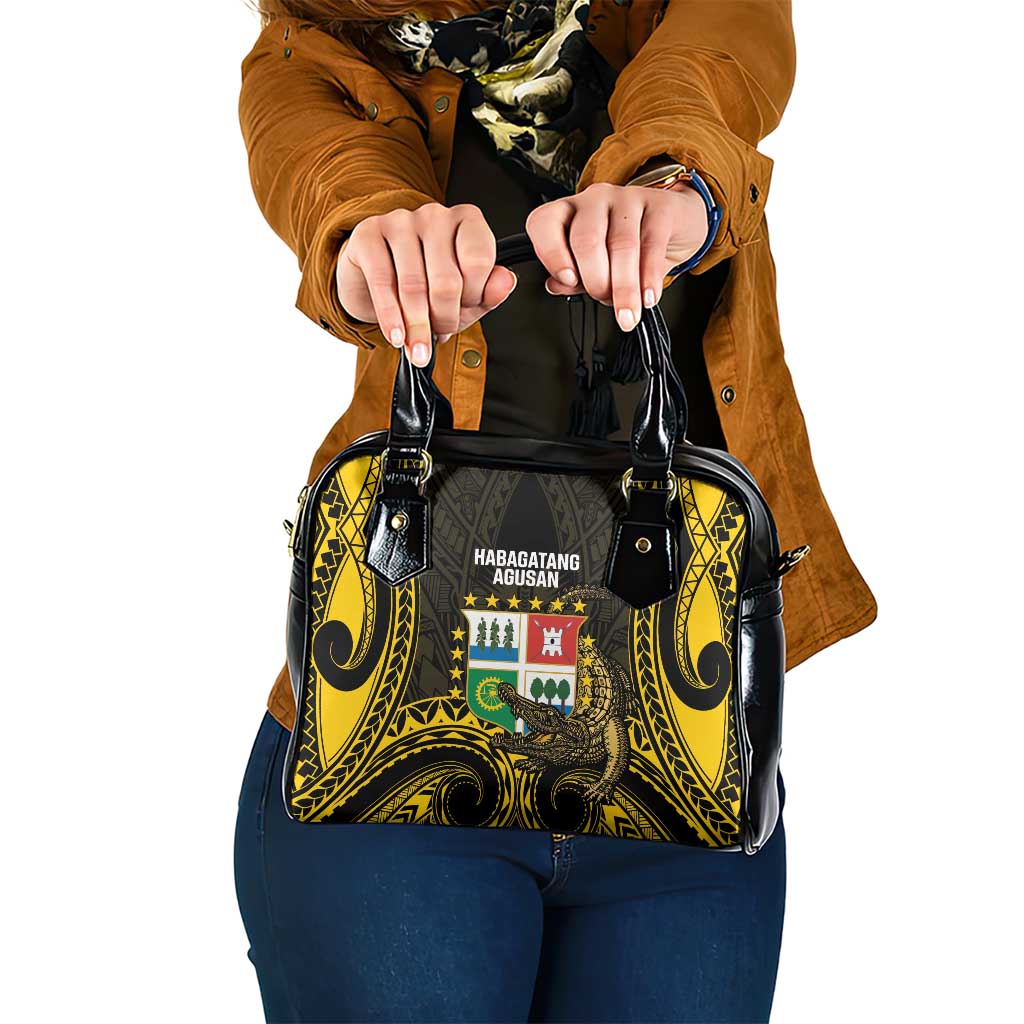 Agusan del Sur Philippines Shoulder Handbag Habagatang Agusan Lolong LT14 One Size Black - Polynesian Pride