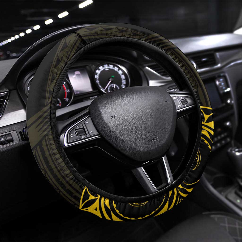 Agusan del Sur Philippines Steering Wheel Cover Habagatang Agusan Lolong LT14 Universal Fit Black - Polynesian Pride