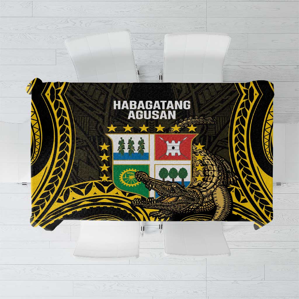 Agusan del Sur Philippines Tablecloth Habagatang Agusan Lolong LT14 Black - Polynesian Pride
