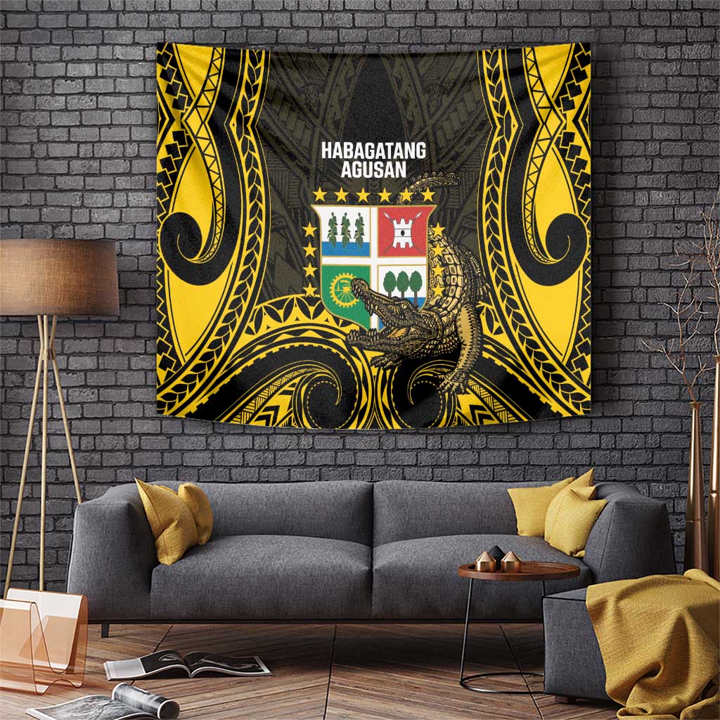 Agusan del Sur Philippines Tapestry Habagatang Agusan Lolong LT14 Black - Polynesian Pride