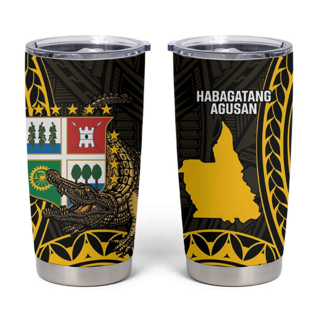 Agusan del Sur Philippines Tumbler Cup Habagatang Agusan Lolong LT14 Black - Polynesian Pride