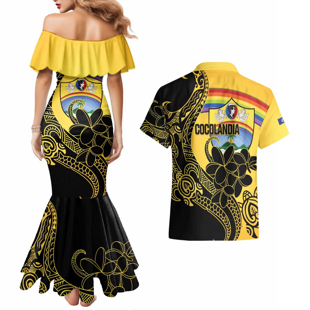 Quezon Province Couples Matching Mermaid Dress and Hawaiian Shirt Cocolandia Philippines Turtle