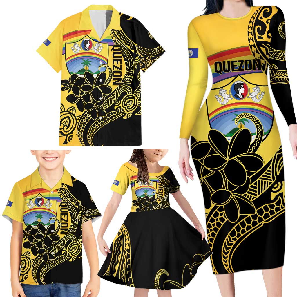 Quezon Province Family Matching Long Sleeve Bodycon Dress and Hawaiian Shirt Cocolandia Philippines Turtle