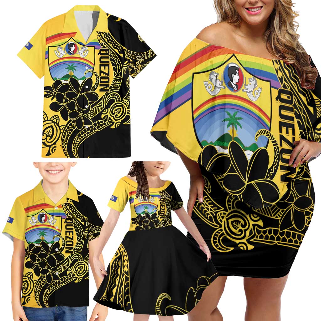 Quezon Province Family Matching Off Shoulder Short Dress and Hawaiian Shirt Cocolandia Philippines Turtle