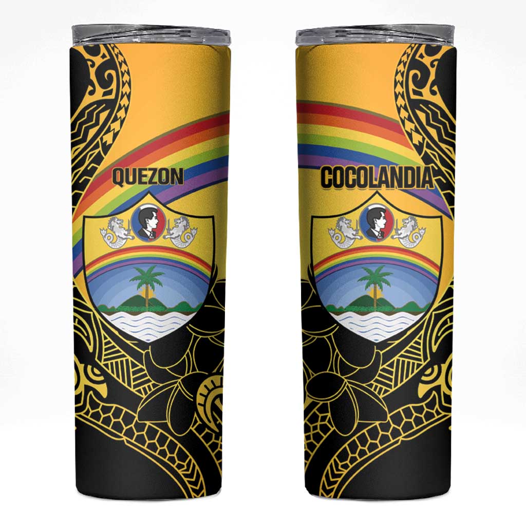 Quezon Province Skinny Tumbler Cocolandia Philippines Turtle LT14 Gold - Polynesian Pride